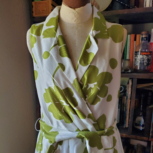 Jessica Howard size 12 Garden Tea Party Green and White Summer Formal Easter - Picture 7 of 8